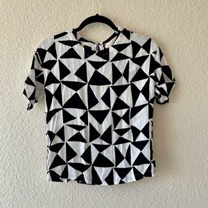 Checkered Short Sleeve Blouse